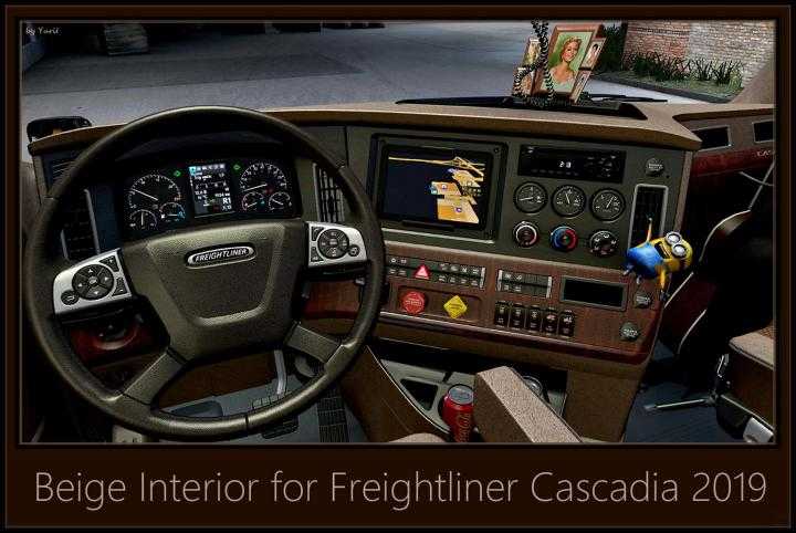 ATS – Beige Interior For Freightliner Cascadia 2019 V0.9 (1.39.x)
