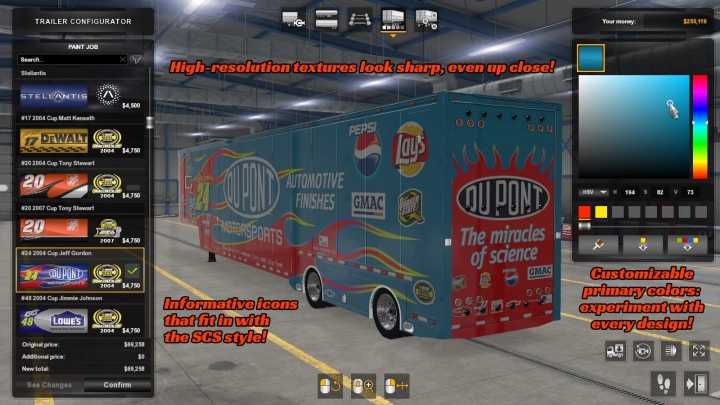 Ghost Haulers: Skins & Cargoes For Nascar Hauler Reworked ATS 1.40.x