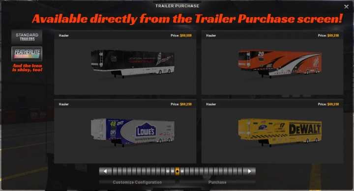 Ghost Haulers: Skins & Cargoes For Nascar Hauler Reworked ATS 1.40.x