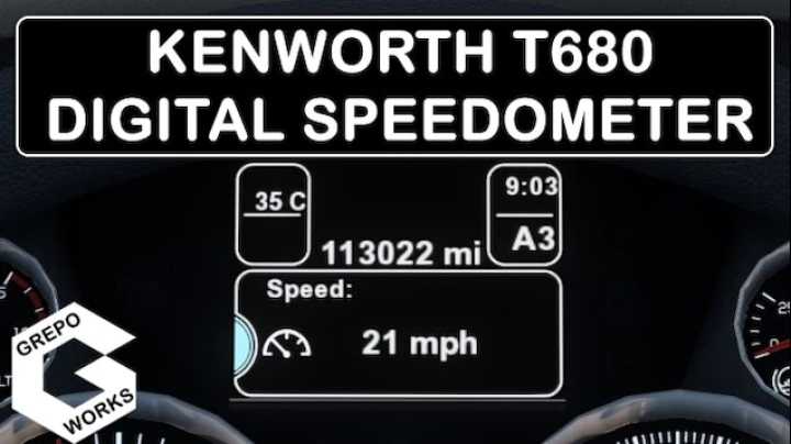 Kenworth T680 Digital Speedometer V1.1 ATS 1.45