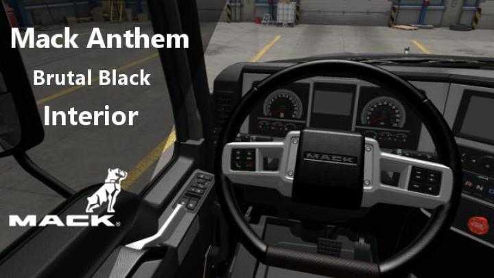 Mack Anthem Brutal Black Interior V1 мод для ATS1.37.x.Интерьер “Brutal Black” для Mack Anthem от SCS.Протестировано на версии 1.37.x