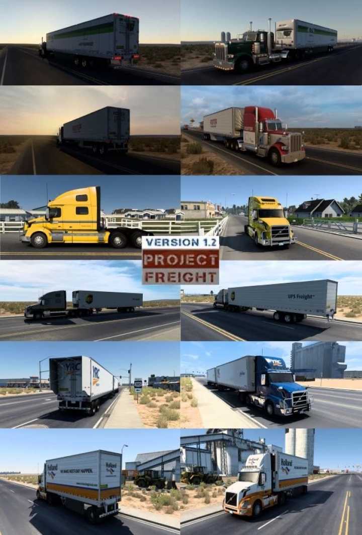 Project Freight V1.2 Skins Only For Truck And Ownership Box Trailers ATS 1.40.x