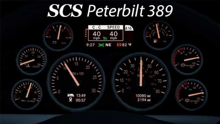 Scs Peterbilt 389 Custom Dashboard V1.1 ATS 1.43.x