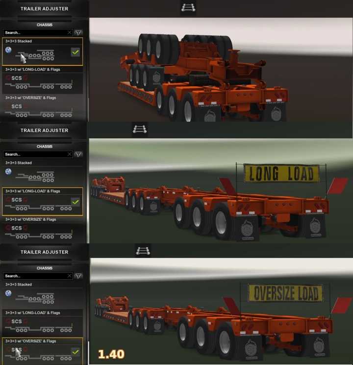 Stacked Scs Lowboy Trailers ATS 1.41.x