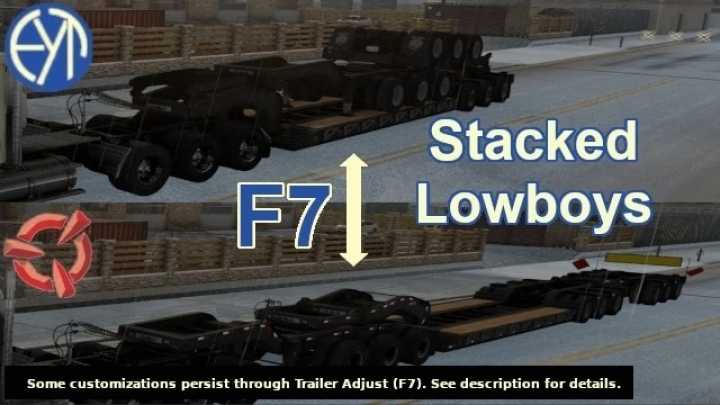 Stacked Scs Lowboy Trailers (With Extra Cargo) V1.6 ATS 1.42.x