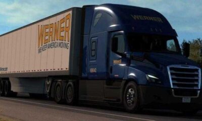 Мод Werner Freightliner Cascadia + Trailer V1 для ATS1.39.x.