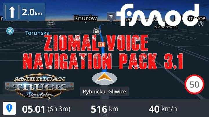 Ziomal Voice Navigation Pack V3.1 ATS 1.40.x