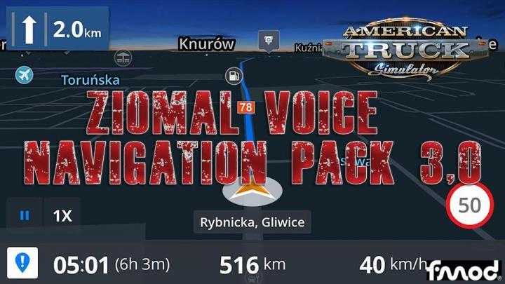 Ziomal Voice Navigation Pack V3.0 ATS 1.39.x