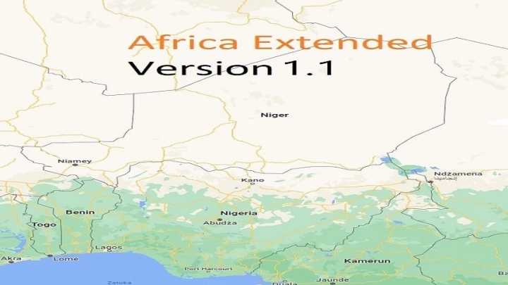 Africa Extended Map Addon V1.1 ETS2 1.45