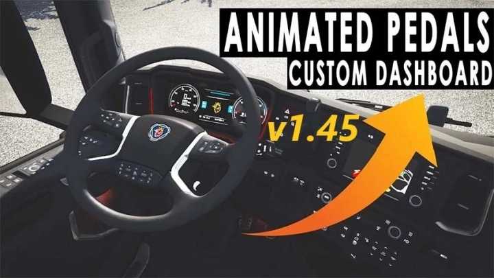 Animated Steering Wheels And Pedals ETS2 1.45