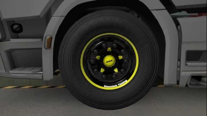 Black Yellow For Abasstreppas Wheels V1.0 ETS2 1.45