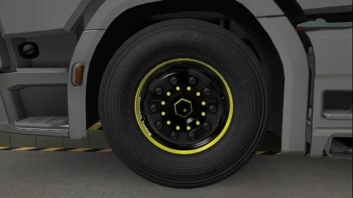 Black Yellow For Abasstreppas Wheels V1.0 ETS2 1.45