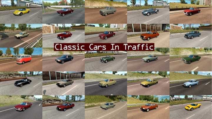 Classic Cars Traffic Pack V9.7 ETS2 1.45