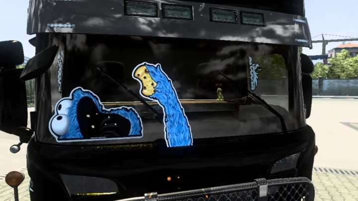 Cookie Monster Wiper Stickers V1.1 ETS2 1.43.x