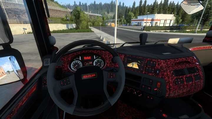 Daf Xf Euro 6 Red Plush Interior + Exterior ETS2 1.44.x
