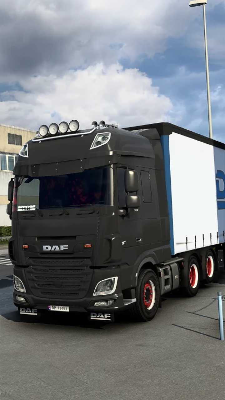 Daf Xf Euro 6 Red Plush Interior + Exterior ETS2 1.44.x