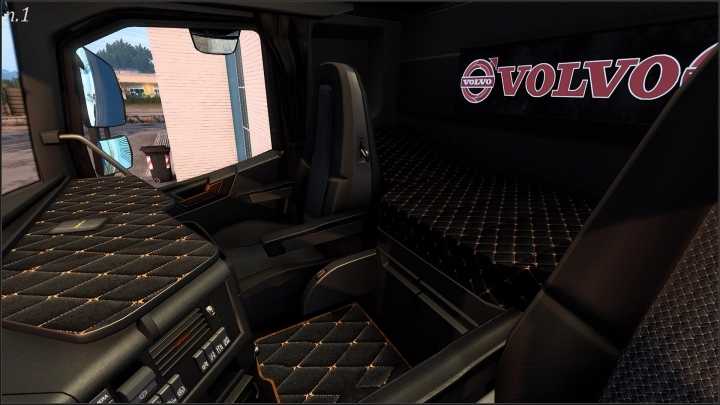 Dark Grey Interior For Volvo Fh16 2012 V1.1 ETS2 1.42.x