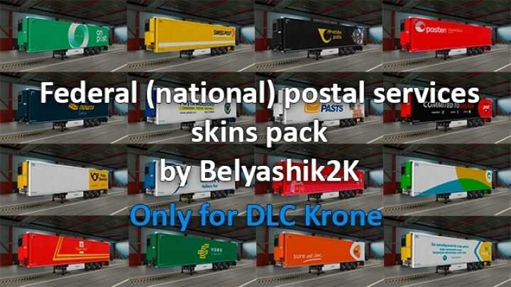 Federal Postal Services Trailers Skins Pack V1.0.1 ETS2 1.45