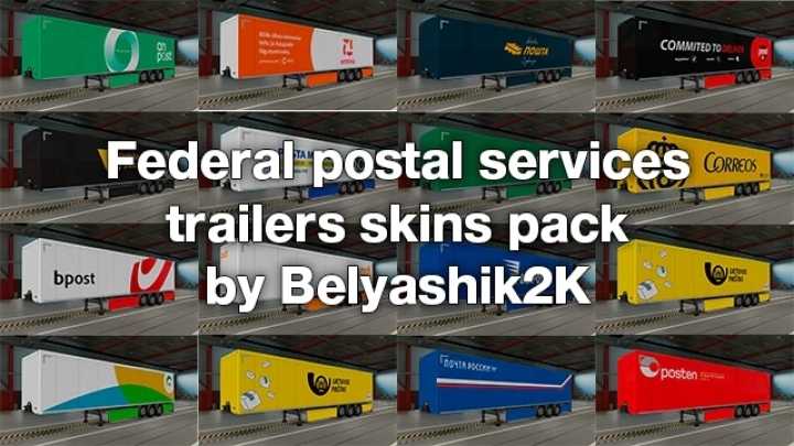 Federal Postal Services Trailers Skins V1.0 ETS2 1.45