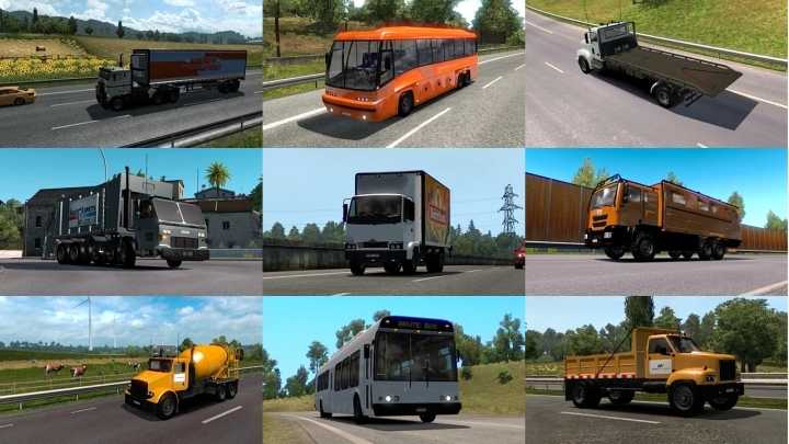 Gta V Truck Bus Traffic Pack V1.6 ETS2 1.45