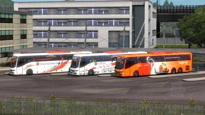 Indian Ksrtc (Kerala) Skin Pack For Volvo B11R V1.0 ETS2 1.45