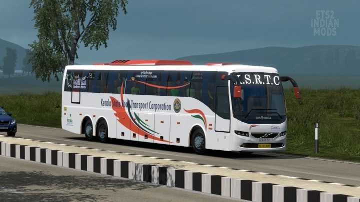 Indian Ksrtc (Kerala) Skin Pack For Volvo B11R V1.0 ETS2 1.45