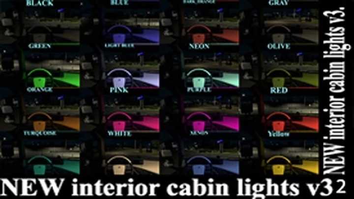 Interior Cabin Lights V3.2 ETS2 1.45