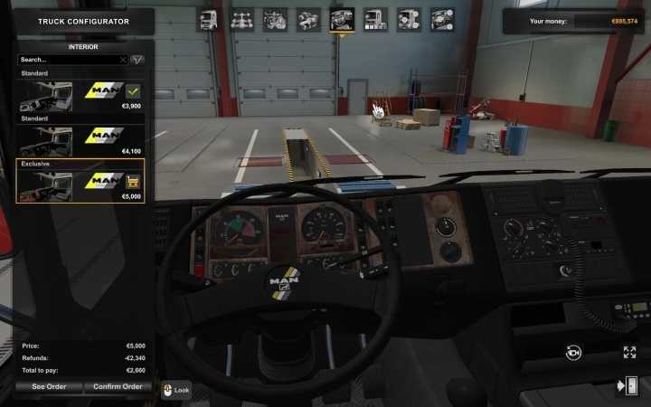 Man F2000 Brown Leather Interior V1.0 ETS2 1.43.x
