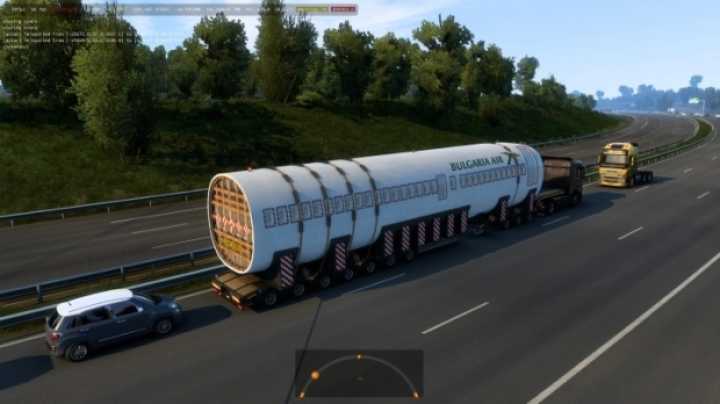 Oversized Trailer Fuselage Airbus A319 In Traffic ETS2 1.45
