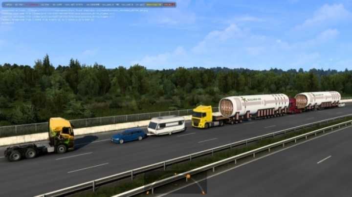 Oversized Trailer Fuselage Airbus A319 In Traffic ETS2 1.45
