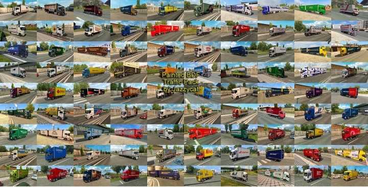 Painted Bdf Traffic Pack V12.2.1 ETS2 1.45