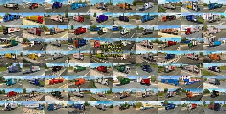 Painted Bdf Traffic Pack V12.2.1 ETS2 1.45