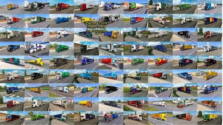 Painted Truck Traffic Pack V15.5.1 ETS2 1.45