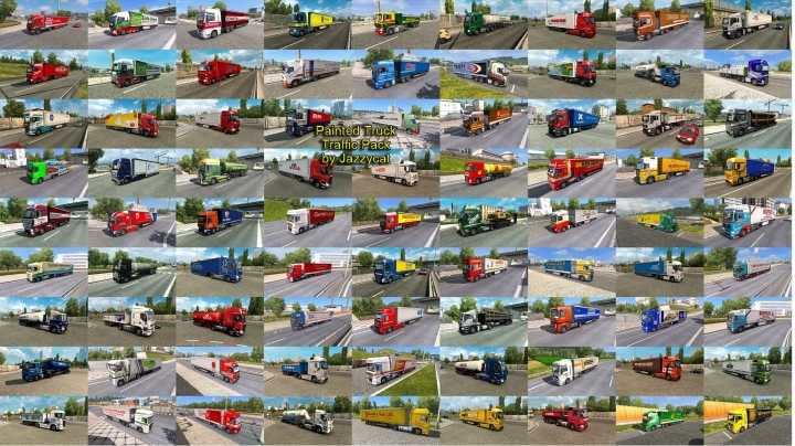 Painted Truck Traffic Pack V15.6 ETS2 1.45