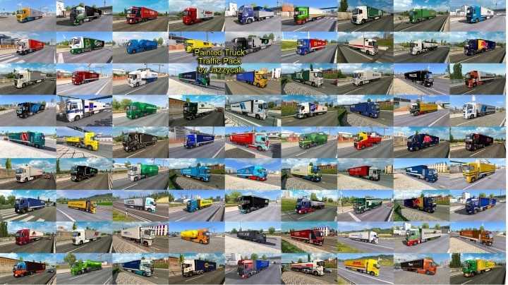 Painted Truck Traffic Pack V16.1 ETS2 1.45
