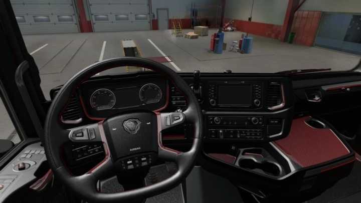Scania 2016 R&S Red – Black Lux Interior ETS2 1.43.x