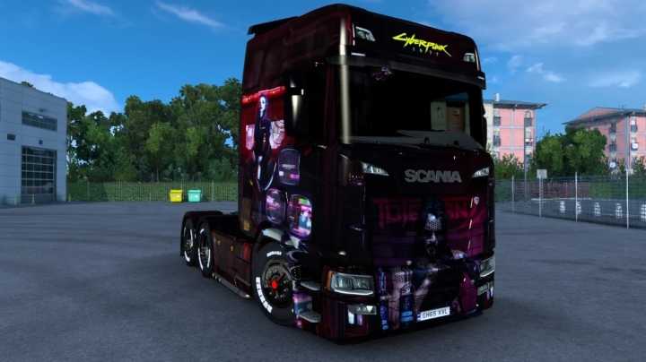 Scania Cyberpunk 2077 Skin ETS2 1.45