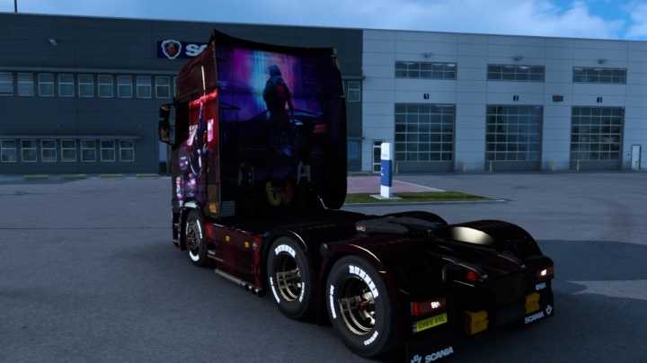 Scania Cyberpunk 2077 Skin ETS2 1.45
