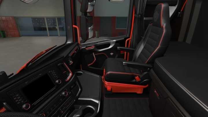 Scania R&S Dark-Red Interior + Dashboard ETS2 1.46