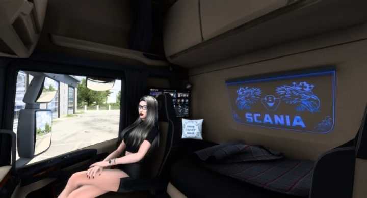 Scania S/R Eugene Black – Beige Interior ETS2 1.45