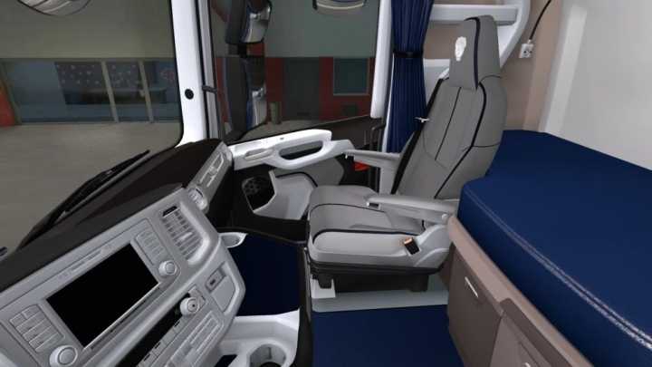 Scania S & R White – Black – Blue Interior ETS2 1.43.x