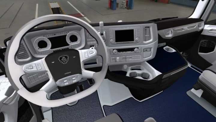 Scania S & R White – Black – Blue Interior ETS2 1.43.x