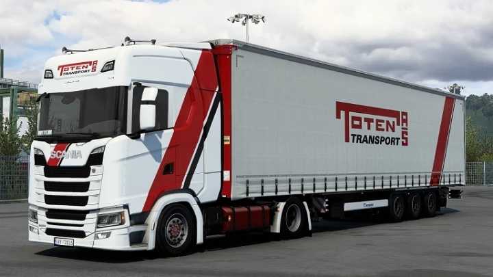 Scania S Toten Transport Low Deck Combo Skin ETS2 1.44