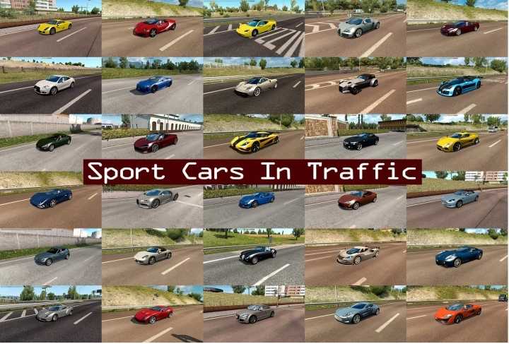 Sport Cars Traffic Pack V10.8 ETS2 1.45