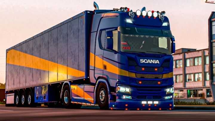 Sunrise Scania With Trailer ETS2 1.45