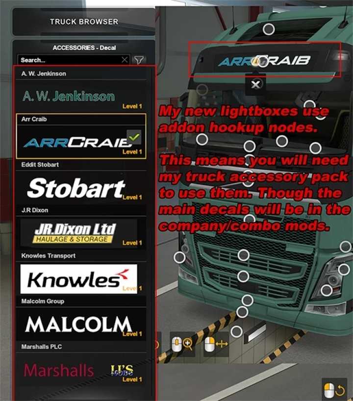 Truck Accessory Pack V15.15 ETS2 1.45