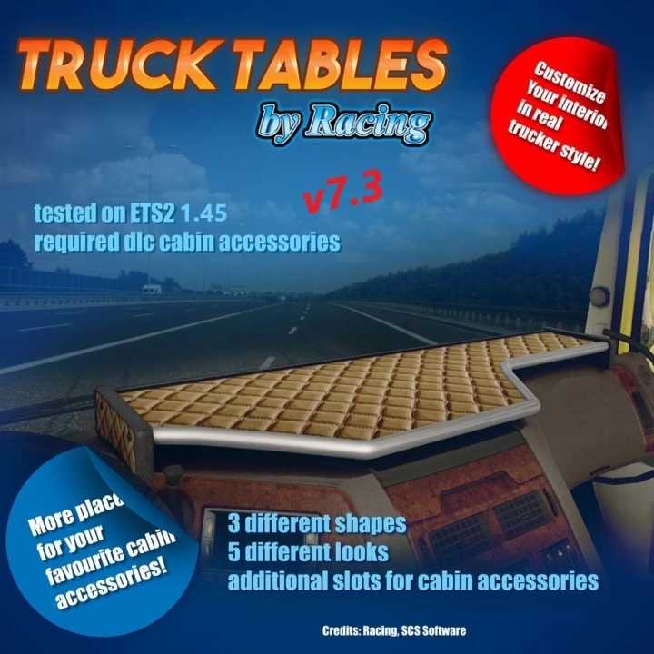 Truck Tables Pack V7.3 ETS2 1.45