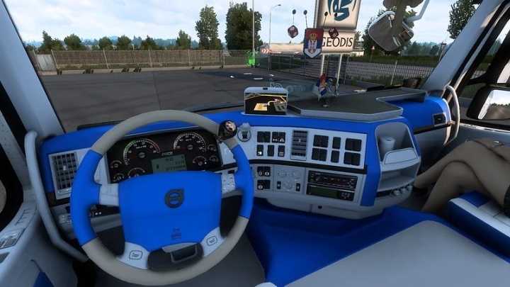 Volvo Fh16 Classic Blue & White Interior V1.0 ETS2 1.43.x