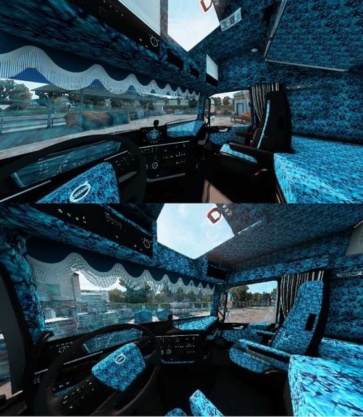 Volvo Fh5 Blue Danish Plush Interior V1.0 ETS2 1.43.x