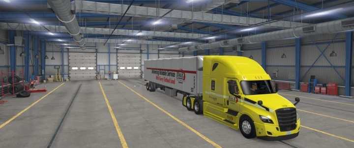 Flatbed 53 Skin And Cascadia Yellow Skin ATS 1.46